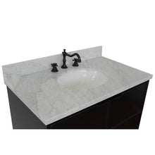 Load image into Gallery viewer, Bellaterra Home 400503-CAB-CP-WMO 37&quot; Single Wall Mounted Vanity in Cappuccino with White Carrara Marble, White Oval Sink