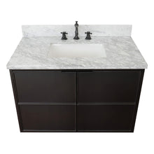 Load image into Gallery viewer, Bellaterra Home 400503-CAB-CP-WMR 37&quot; Single Wall Mounted Vanity in Cappuccino with White Carrara Marble, White Rectangle Sink