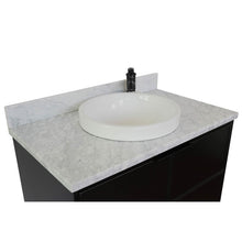 Load image into Gallery viewer, Bellaterra Home 400503-CAB-CP-WMRD 37&quot; Single Wall Mounted Vanity in Cappuccino with White Carrara Marble, White Round Semi-Recessed Sink