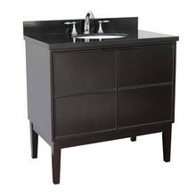 Load image into Gallery viewer, Bellaterra Home 400503-CP-BGO 37&quot; Single Vanity in Cappuccino with Black Galaxy Granite, White Oval Sink