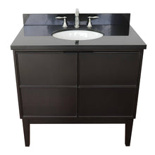 Load image into Gallery viewer, Bellaterra Home 400503-CP-BGO 37&quot; Single Vanity in Cappuccino with Black Galaxy Granite, White Oval Sink