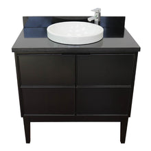 Load image into Gallery viewer, Bellaterra Home 400503-CP-BGRD 37&quot; Single Vanity in Cappuccino with Black Galaxy Granite, White Round Semi-Recessed Sink