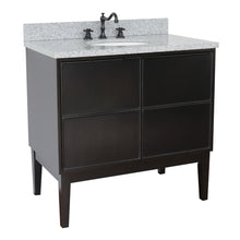 Load image into Gallery viewer, Bellaterra Home 400503-CP-GYO 37&quot; Single Vanity in Cappuccino with Gray Granite, White Oval Sink