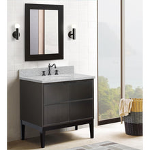 Load image into Gallery viewer, Bellaterra Home 400503-CP-GYO 37&quot; Single Vanity in Cappuccino with Gray Granite, White Oval Sink