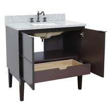 Load image into Gallery viewer, Bellaterra Home 400503-CP-GYR 37&quot; Single Vanity in Cappuccino with Gray Granite, White Rectangle Sink