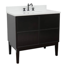 Load image into Gallery viewer, Bellaterra Home 400503-CP-WEO 37&quot; Single Vanity in Cappuccino with White Quartz, White Oval Sink