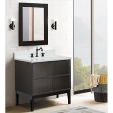 Load image into Gallery viewer, Bellaterra Home 400503-CP-WEO 37&quot; Single Vanity in Cappuccino with White Quartz, White Oval Sink