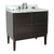 Bellaterra Home 400503-CP-WMR 37" Single Vanity in Cappuccino with White Carrara Marble, White Rectangle Sink