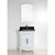 Bellaterra Home 500701-24-BG 24.49" Single Vanity in White with Black Galaxy Granite, White Rectangle Sink