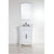 Bellaterra Home 500701-24-WC 24.49" Single Vanity in White with White Carrara Marble, White Rectangle Sink