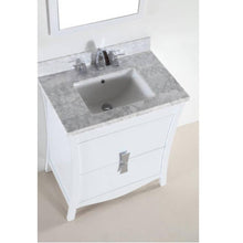 Load image into Gallery viewer, Bellaterra Home 500701-30-WC 30.39&quot; Single Vanity in White with White Carrara Marble, White Rectangle Sink