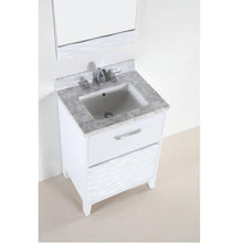 Load image into Gallery viewer, Bellaterra Home 500709-24-WC 24.49&quot; Single Vanity in White with White Carrara Marble, White Rectangle Sink