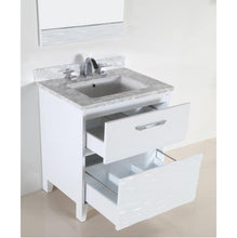 Load image into Gallery viewer, Bellaterra Home 500709-30-WC 30.39&quot; Single Vanity in White with White Carrara Marble, White Rectangle Sink