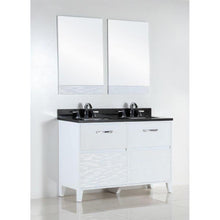 Load image into Gallery viewer, Bellaterra Home 500709-48D-BG 48.11&quot; Double Vanity in White with Black Galaxy Granite, White Rectangle Sink