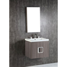 Load image into Gallery viewer, Bellaterra Home 500821-24 24&quot; Single Wall Mount Vanity in Gray Brownish Oak with White Ceramic Countertop and Integrated Sink
