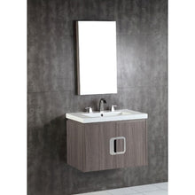 Load image into Gallery viewer, Bellaterra Home 500821-30 30&quot; Single Wall Mount Vanity in Gray Brownish Oak with White Ceramic Countertop and Integrated Sink