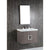 Bellaterra Home 500821-30 30" Single Wall Mount Vanity in Gray Brownish Oak with White Ceramic Countertop and Integrated Sink