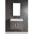 Bellaterra Home 500821-30 30" Single Wall Mount Vanity in Gray Brownish Oak with White Ceramic Countertop and Integrated Sink