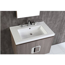 Load image into Gallery viewer, Bellaterra Home 500821-30 30&quot; Single Wall Mount Vanity in Gray Brownish Oak with White Ceramic Countertop and Integrated Sink