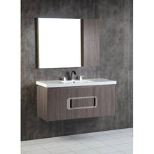Load image into Gallery viewer, Bellaterra Home 500821-48S 48&quot; Single Wall Mount Vanity in Gray Brownish Oak with White Ceramic Countertop and Integrated Sink