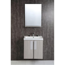 Load image into Gallery viewer, Bellaterra Home 500822-24 24&quot; Single Wall Mounted Vanity in Gray Pine with White Ceramic Countertop and Integrated Sink