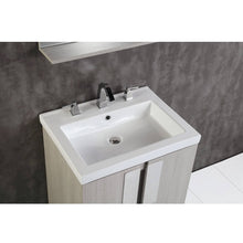 Load image into Gallery viewer, Bellaterra Home 500822-24 24&quot; Single Wall Mounted Vanity in Gray Pine with White Ceramic Countertop and Integrated Sink