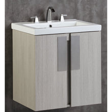 Load image into Gallery viewer, Bellaterra Home 500822-24 24&quot; Single Wall Mounted Vanity in Gray Pine with White Ceramic Countertop and Integrated Sink