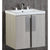 Bellaterra Home 500822-24 24" Single Wall Mounted Vanity in Gray Pine with White Ceramic Countertop and Integrated Sink