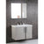 Bellaterra Home 500822-36 36" Single Wall Mounted Vanity in Gray Pine with White Ceramic Countertop and Integrated Sink