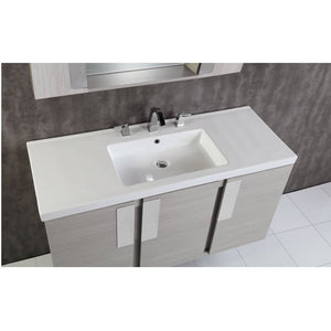 Bellaterra Home 500822-48S 48" Single Wall Mounted Vanity in Gray Pine with White Ceramic Countertop and Integrated Sink