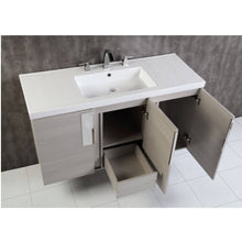 Load image into Gallery viewer, Bellaterra Home 500822-48S 48&quot; Single Wall Mounted Vanity in Gray Pine with White Ceramic Countertop and Integrated Sink