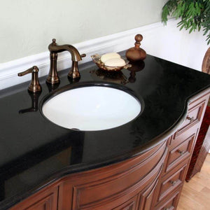 Bellaterra Home 605115 48" Single Vanity in Brown Cherry with Black Galaxy Granite, White Oval Sink