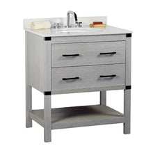 Load image into Gallery viewer, Bellaterra Home 808175-30-GP-WEO 31&quot; Single Vanity in Gray Pine with White Quartz, White Oval Sink