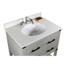 Load image into Gallery viewer, Bellaterra Home 808175-30-GP-WEO 31&quot; Single Vanity in Gray Pine with White Quartz, White Oval Sink