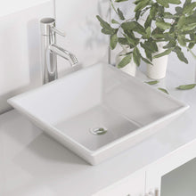 Load image into Gallery viewer, Cambridge Plumbing 8111W 36&quot; Single Bathroom Vanity in White with White Porcelain Top and Vessel Sink, Matching Mirror, Sink with Chrome Faucet