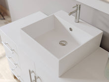 Load image into Gallery viewer, Cambridge Plumbing 8116W 48&quot; Single Bathroom Vanity in White with White Porcelain Top and Vessel Sink, Matching Mirror, Countertop and Vessel Sink