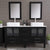 Cambridge Plumbing 8119 63" Double Bathroom Vanity in Espresso with White Porcelain Top and Vessel Sinks, Matching Mirrors, Rendered with Chrome Faucets