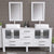 Cambridge Plumbing 8119XLW 72" Double Bathroom Vanity in White with White Porcelain Top and Vessel Sinks, Matching Mirrors, Rendered