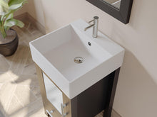 Load image into Gallery viewer, Cambridge Plumbing 8137 18&quot; Single Bathroom Vanity in Espresso with White Porcelain Top and Vessel Sink, Matching Mirror, Sink