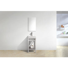 Load image into Gallery viewer, KUBEBATH Cisco AC16 16&quot; Single Bathroom Vanity in Chrome with White Acrylic Composite, Integrated Sink, Rendered Front View