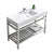 KUBEBATH Cisco AC48 48" Single Bathroom Vanity in Chrome with White Acrylic Composite, Integrated Sink, Angled View