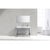 KUBEBATH Cisco AC48 48" Single Bathroom Vanity in Chrome with White Acrylic Composite, Integrated Sink, Rendered Front View
