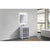 KUBEBATH Dolce AD624HG 24" Single Bathroom Vanity in Ash Gray with White Quartz, Rectangle Sink, Rendered Angled View