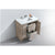 KUBEBATH Dolce AD636NW 36" Single Bathroom Vanity in Nature Wood with White Quartz, Rectangle Sink, Open Door and Drawers