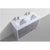 KUBEBATH Dolce AD648DHG 48" Double Bathroom Vanity in Ash Gray with White Quartz, Rectangle Sinks, Top Angled View and Countertop