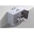 KUBEBATH Dolce AD648SHG 48" Single Bathroom Vanity in Ash Gray with White Quartz, Rectangle Sink, Open Door and Drawer