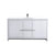 KUBEBATH Dolce AD660SGW 60" Single Bathroom Vanity in High Gloss White with White Quartz, Rectangle Sink, Front View