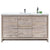 KUBEBATH Dolce AD660SNW 60" Single Bathroom Vanity in Nature Wood with White Quartz, Rectangle Sink, Front View