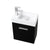 KUBEBATH Bliss BSL18-BK 18" Single Wall Mount Bathroom Vanity in Black with White Acrylic Composite, Integrated Sink, Angled View