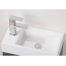 Load image into Gallery viewer, KUBEBATH Bliss BSL18-GO 18&quot; Single Wall Mount Bathroom Vanity in Gray Oak with White Acrylic Composite, Integrated Sink, Countertop Closeup